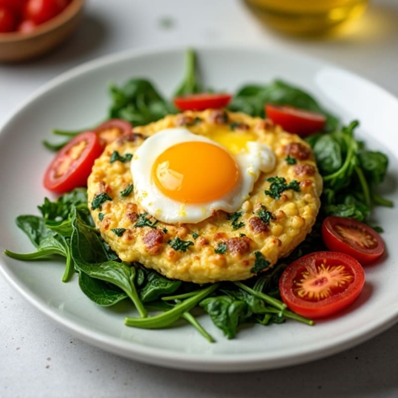 Egg White Spinach Scramble with Turkey Sausage