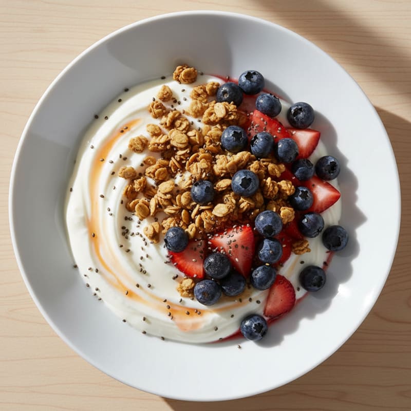 Creamy Berry Yogurt Granola Bowl