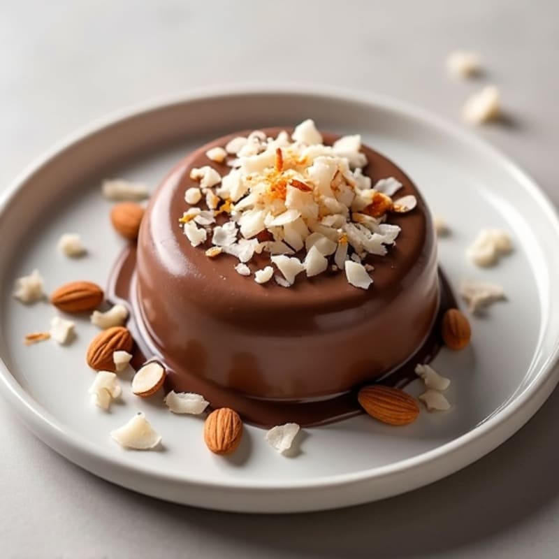 Silky Chocolate Protein Pudding with Toasted Coconut
