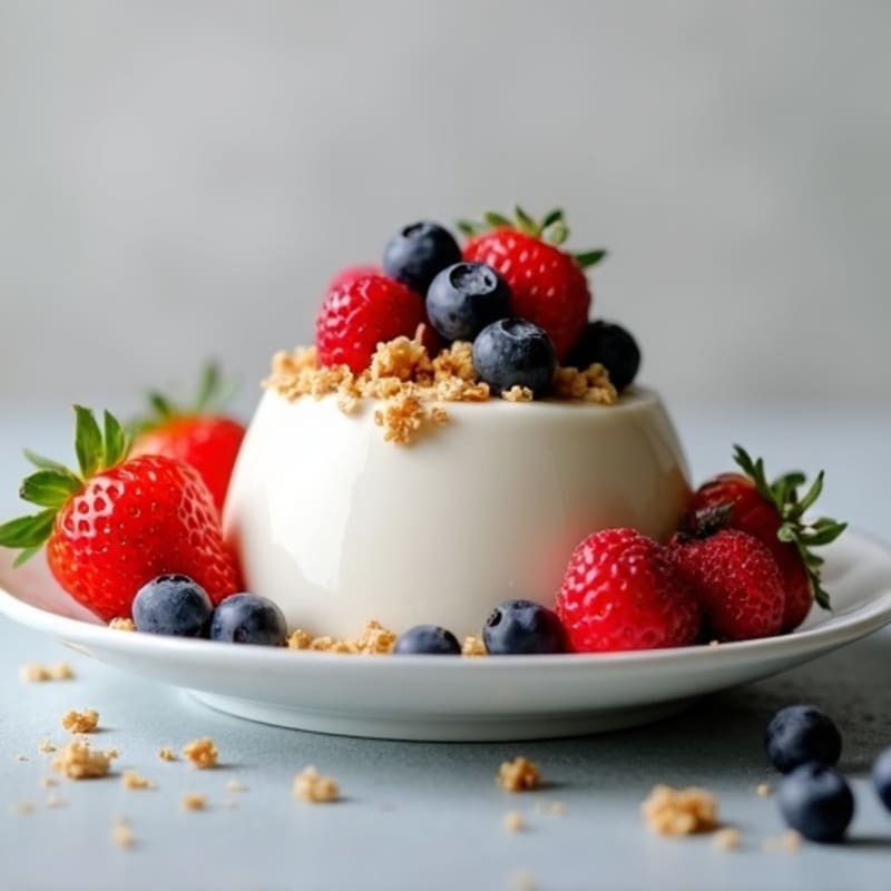 Silky Vanilla Greek Yogurt Protein Mousse with Fresh Berries