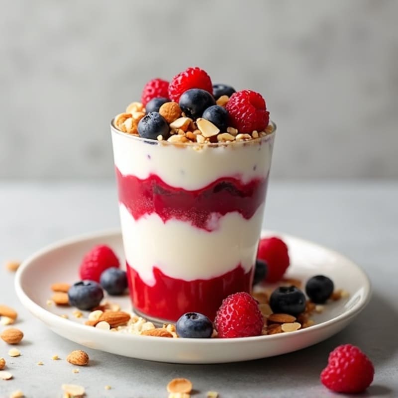Greek Yogurt Protein Parfait with Berries and Almonds