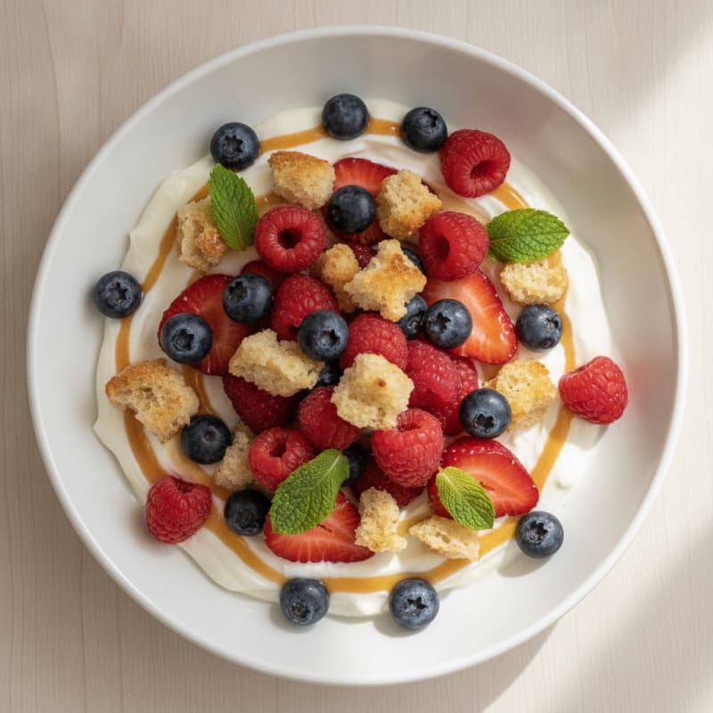 Silky Greek Yogurt Protein Parfait with Fresh Berries