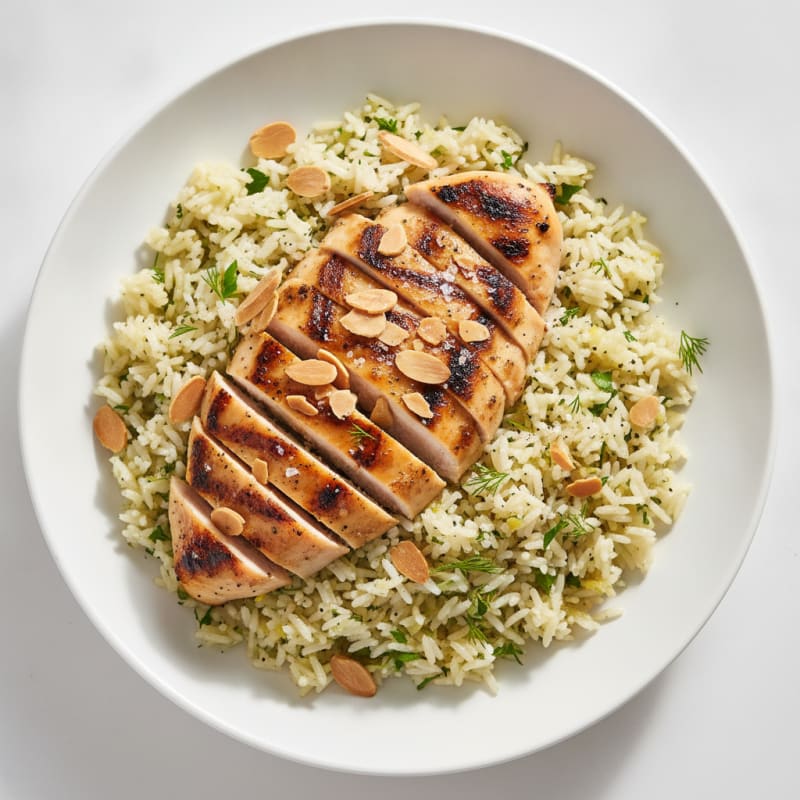 Lemon Herb Rice Pilaf with Toasted Almonds