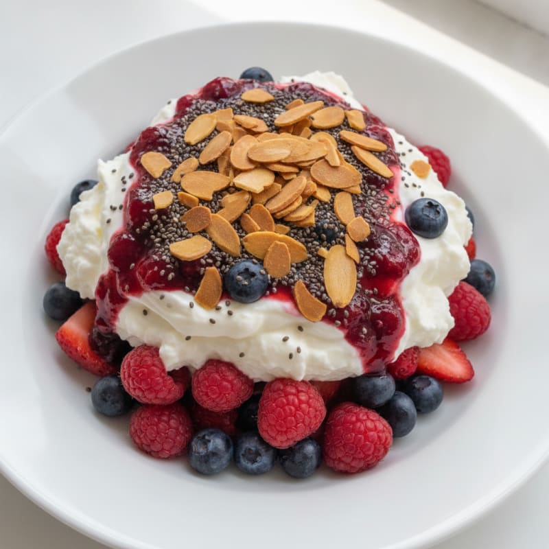 Greek Yogurt Protein Parfait with Mixed Berries