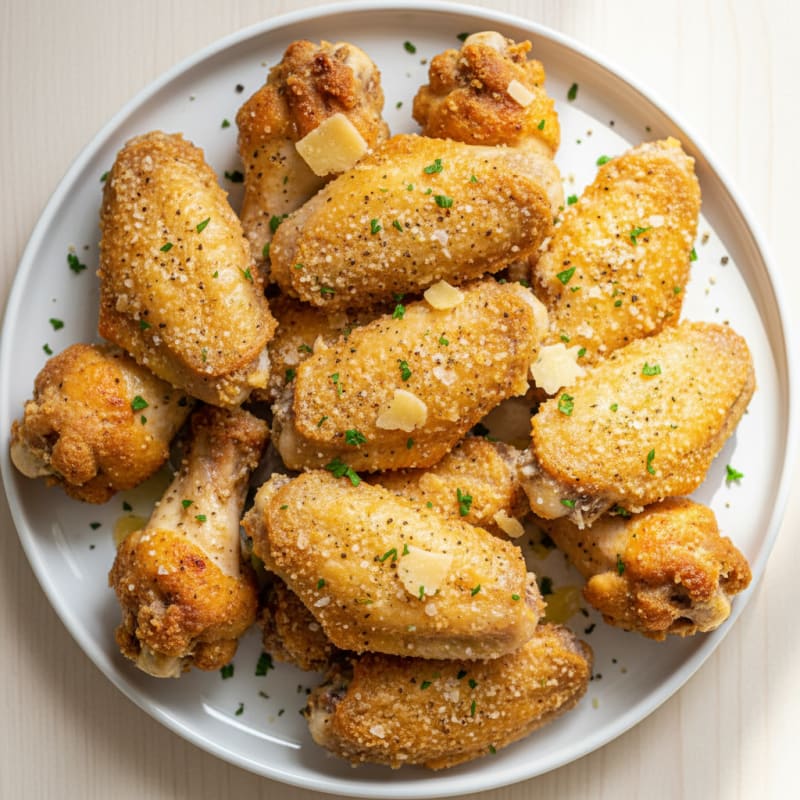 Crispy Baked Garlic Parmesan Chicken Wings