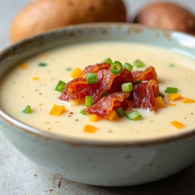 Healthy Creamy Baked Potato Soup