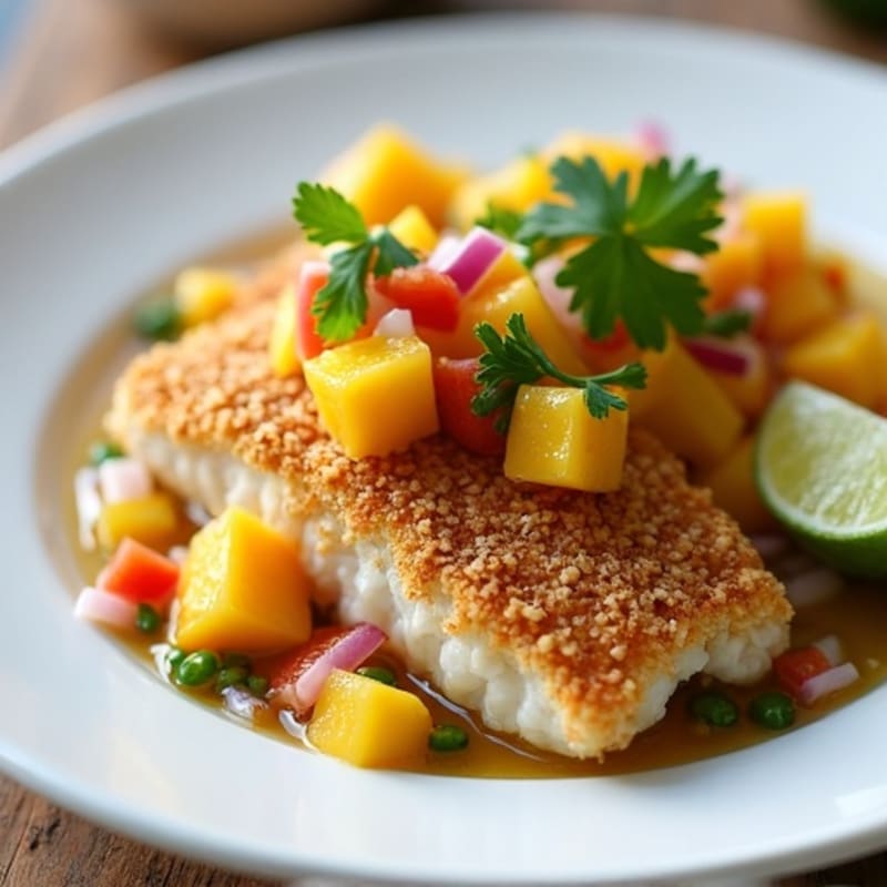 Crispy Coconut-Crusted Mahi Mahi with Mango Salsa