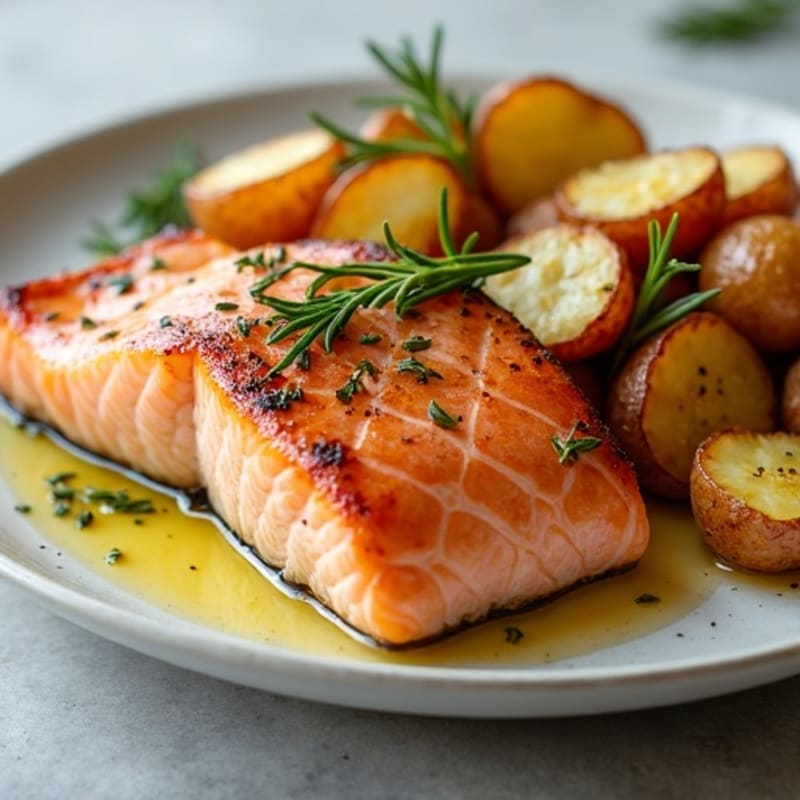 Herb-Roasted Salmon with Crispy Roasted Potatoes