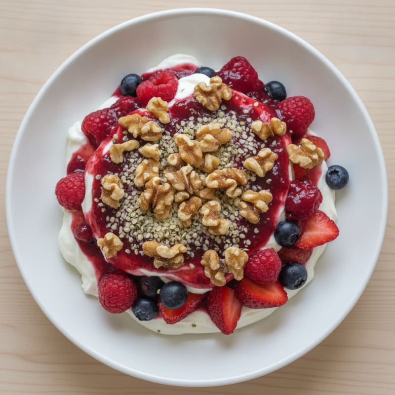 Greek Yogurt Protein Parfait with Mixed Berries