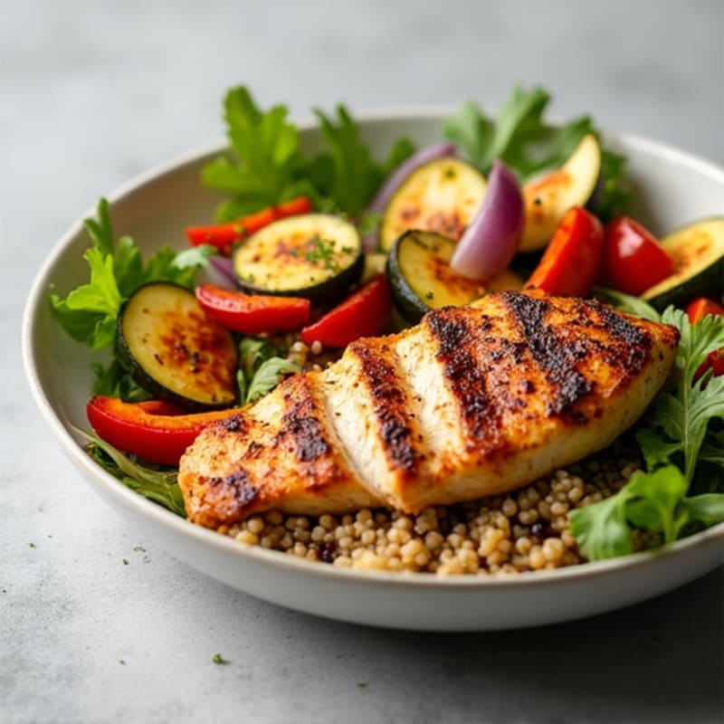 Herb-Spiced Chicken Shawarma Bowl with Roasted Vegetables