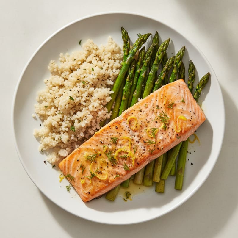 Lemon Herb Roasted Salmon with Asparagus