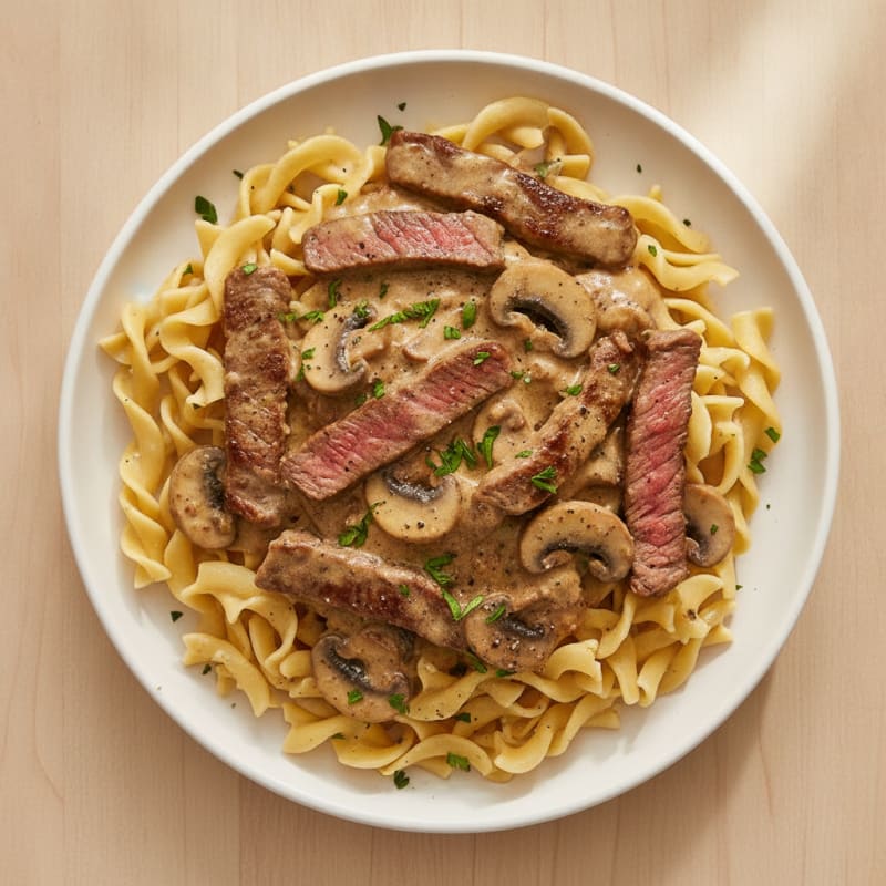 Beef Stroganoff with Egg Noodles