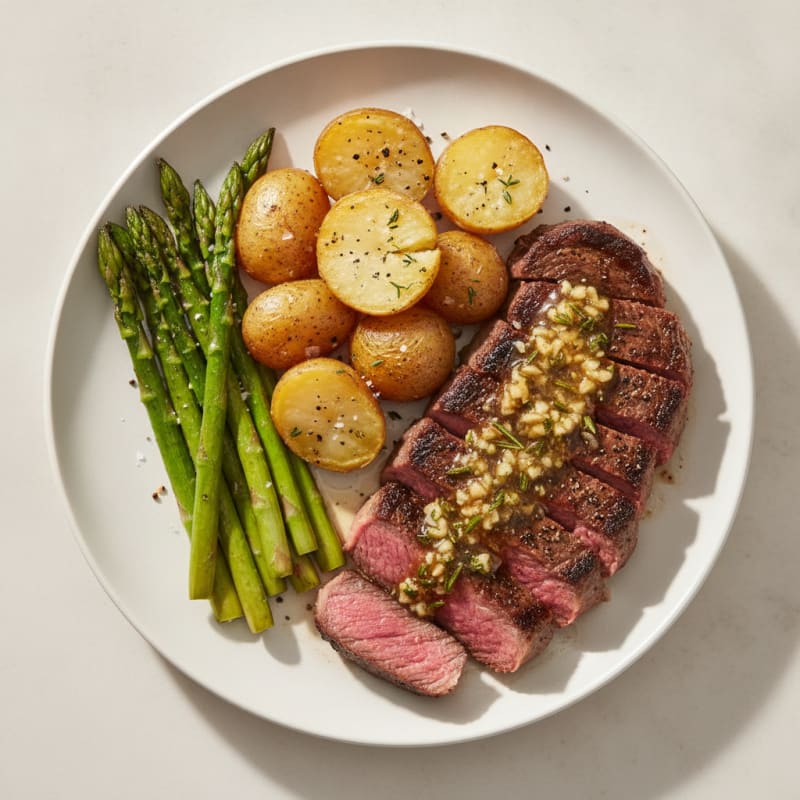 Pan-Seared Steak with Garlic Herb Butter
