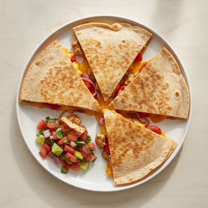 Cheesy Chicken Quesadilla with Salsa
