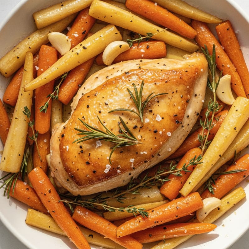 Savory Herb-Roasted Chicken with Root Vegetables