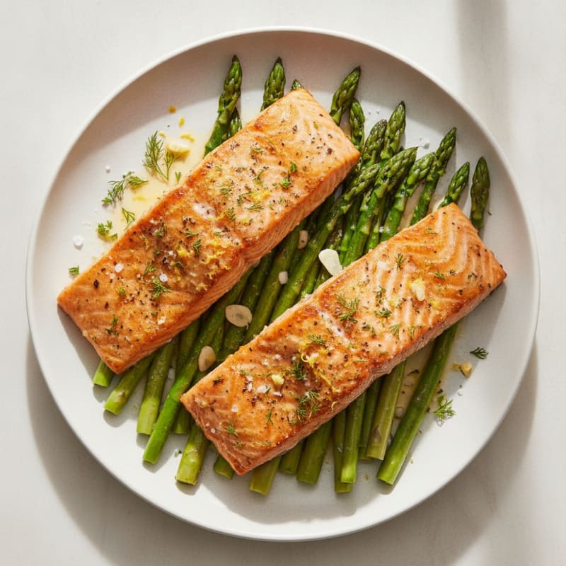 Lemon Herb Baked Salmon with Asparagus