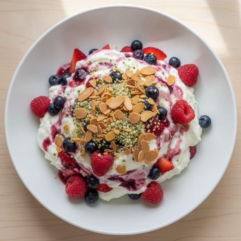 Greek Yogurt Protein Parfait with Mixed Berries