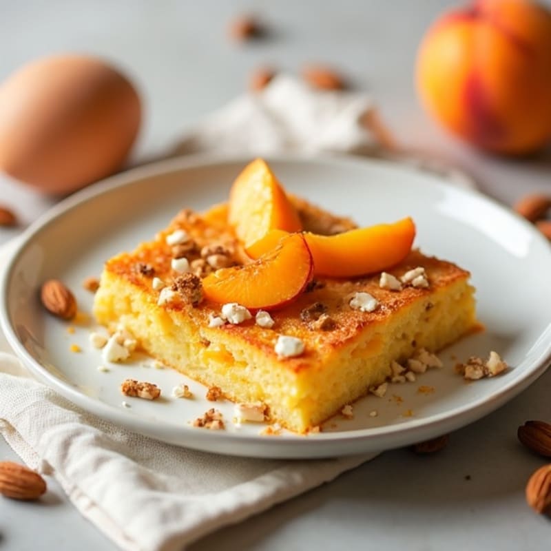Warm Peach and Almond Breakfast Bake