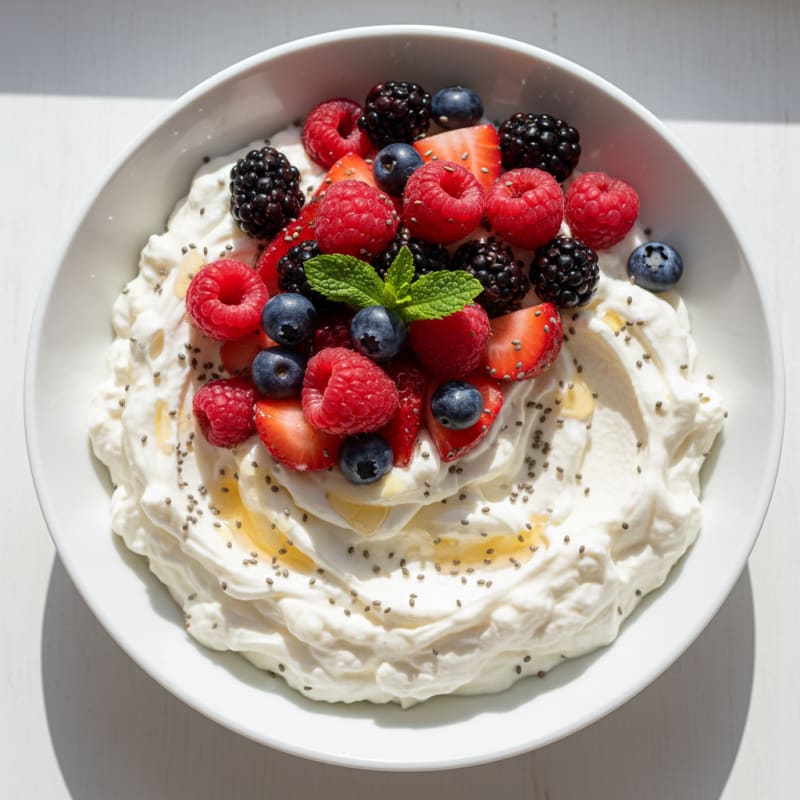 Greek Yogurt Protein Pudding with Berries