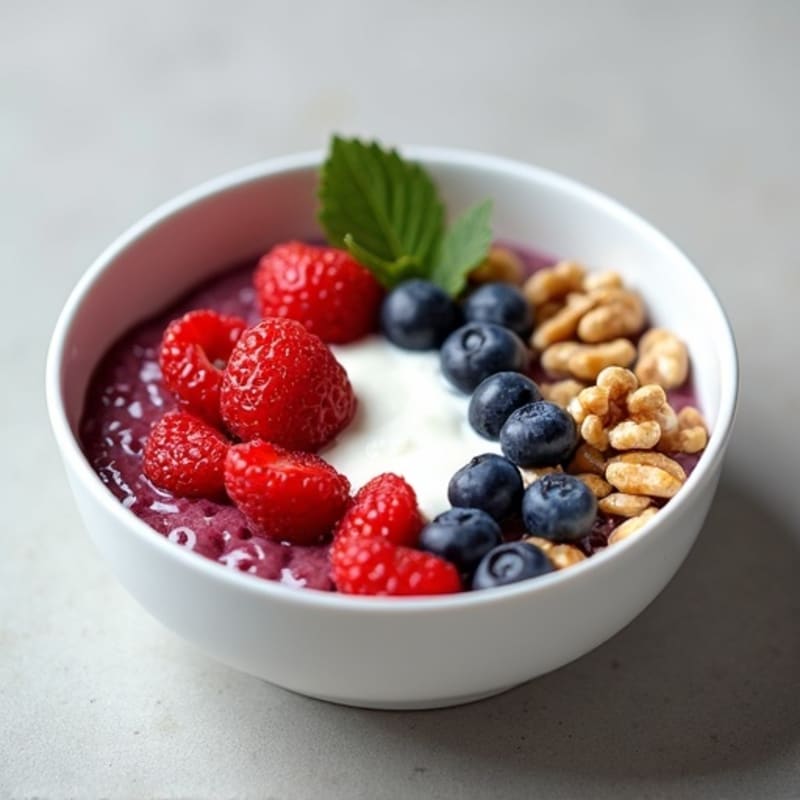 Silky Greek Yogurt Protein Bowl with Mixed Berries