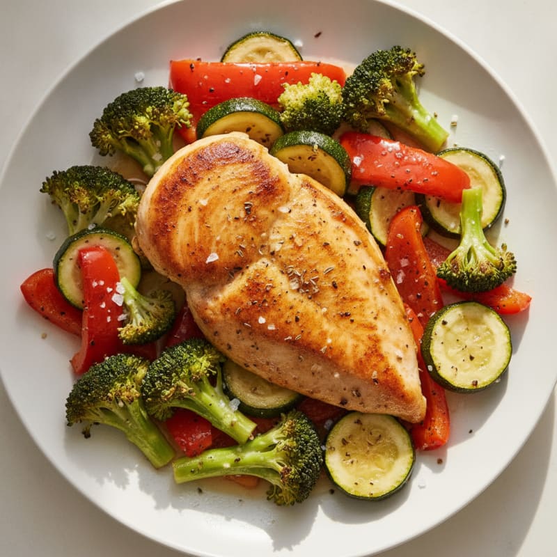 Pan-Seared Chicken with Roasted Vegetables