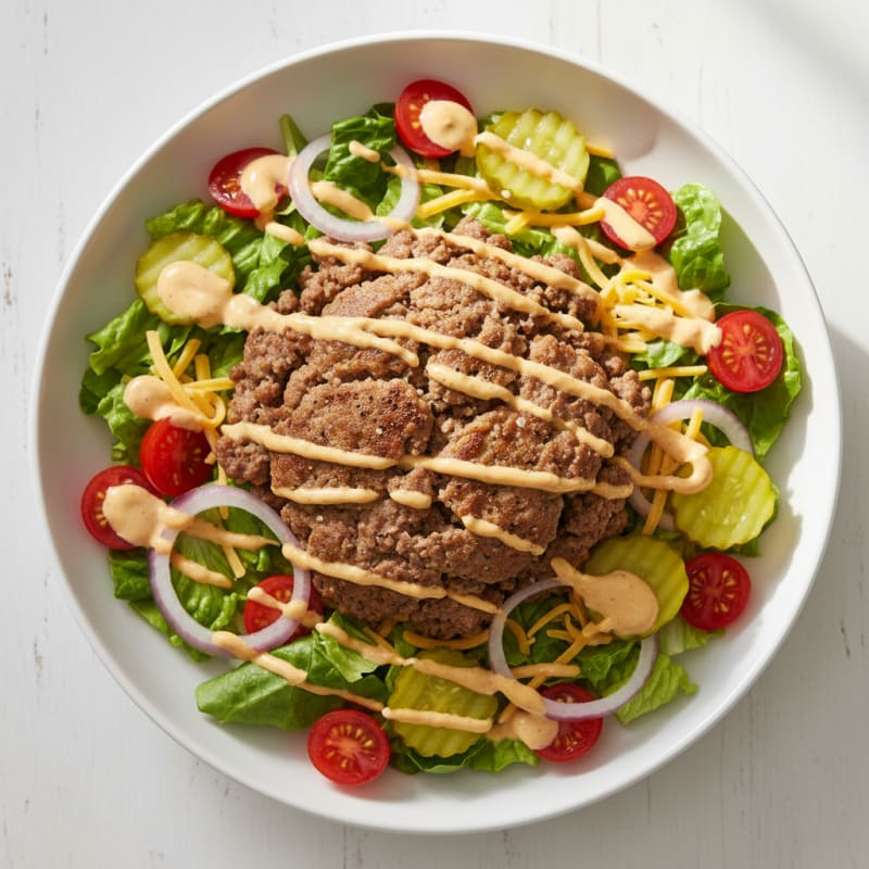 Deconstructed Cheeseburger Bowl with Special Sauce