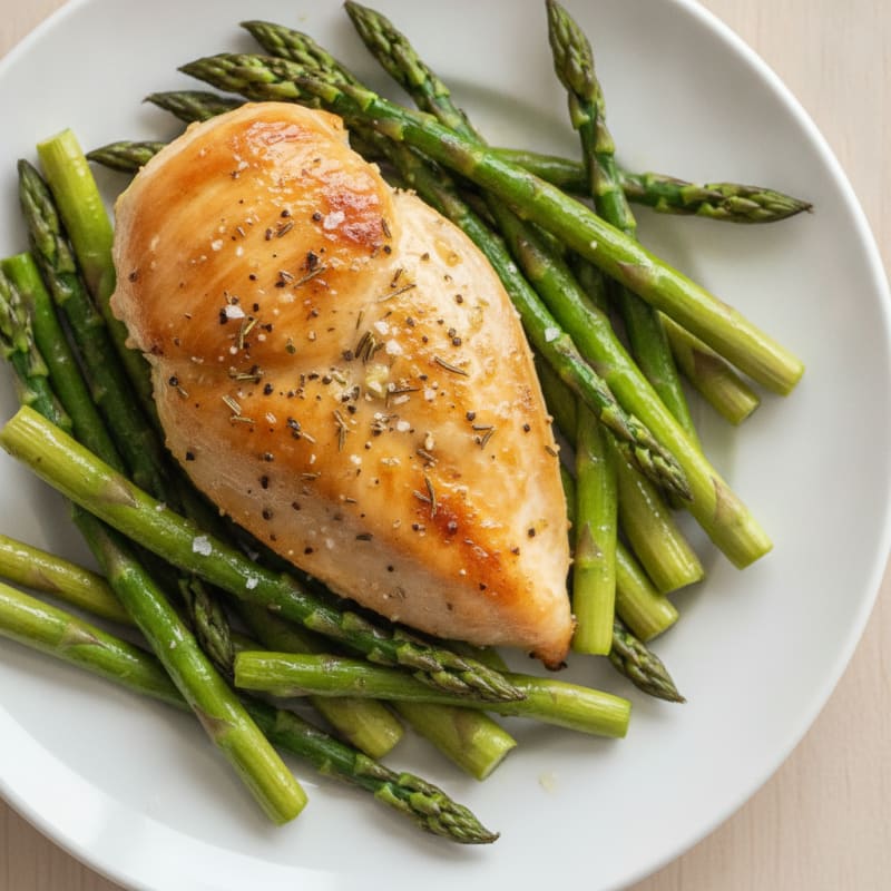 Lemon Herb Roasted Chicken and Asparagus