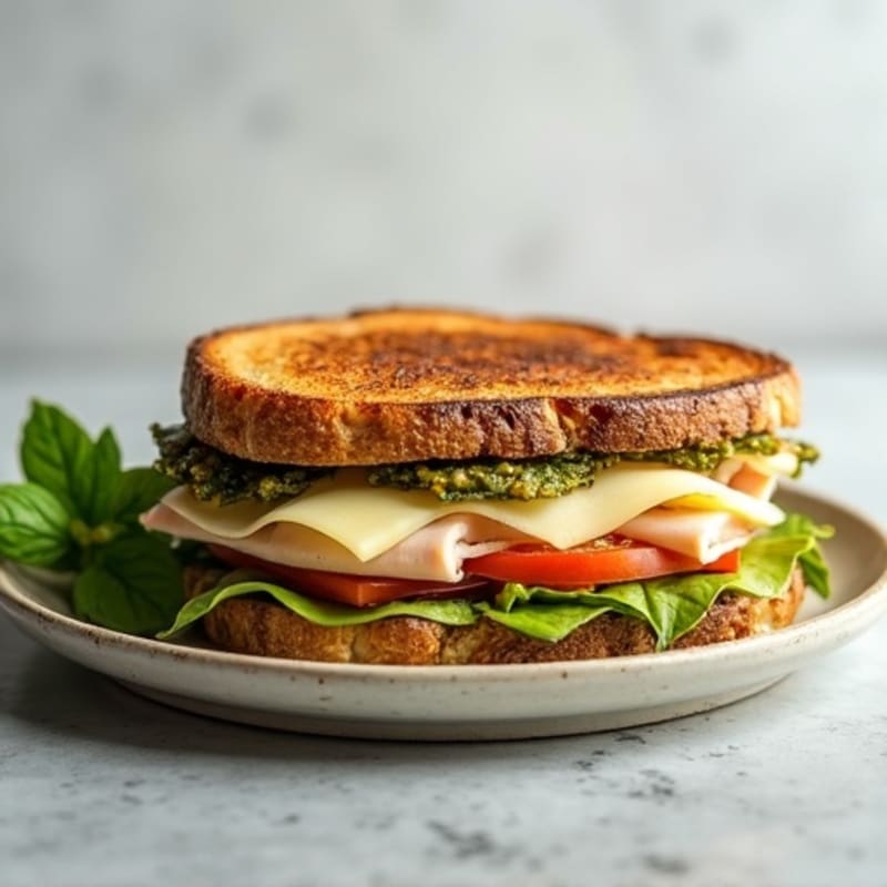 Grilled Turkey Pesto Provolone Panini