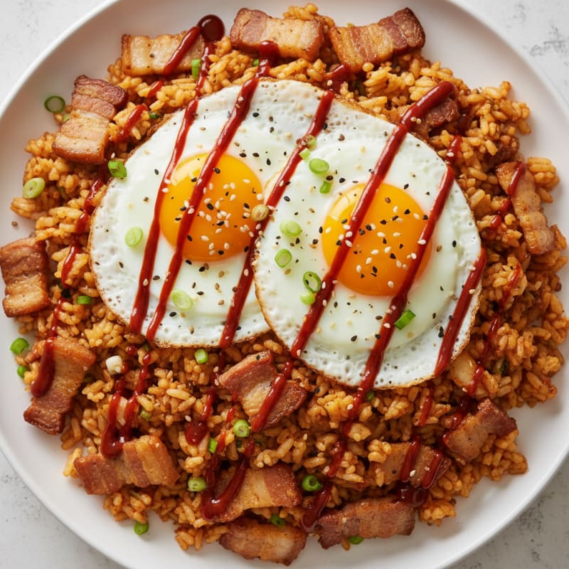 Crispy Pork Belly Kimchi Fried Rice