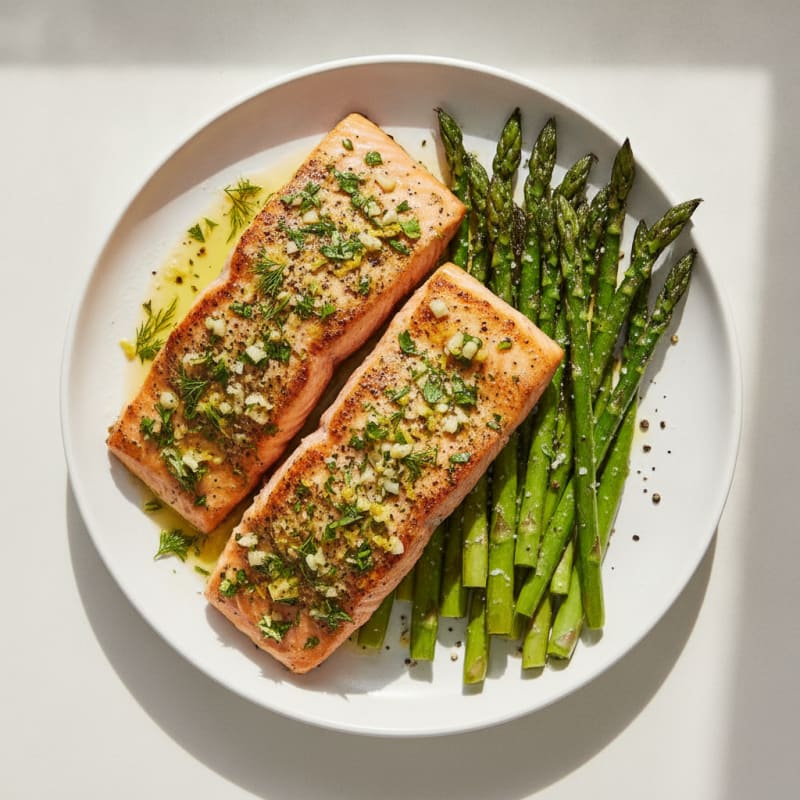 Lemon Herb Grilled Salmon with Asparagus