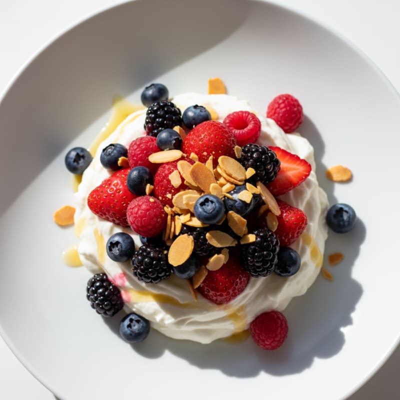 Silky Greek Yogurt Protein Mousse with Mixed Berries