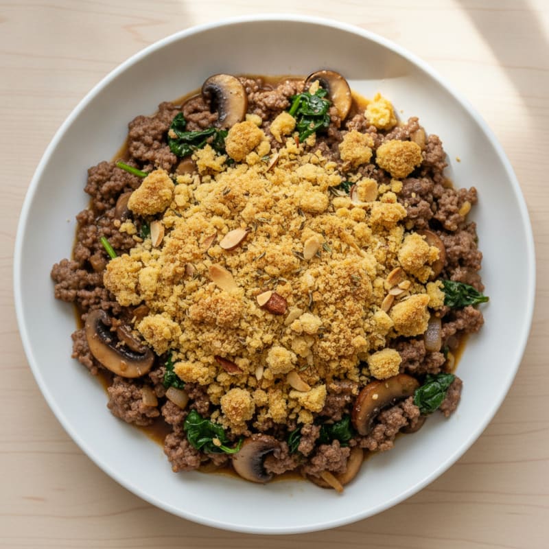 Savory Beef and Mushroom Crumble