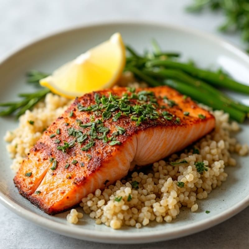 Herb-Crusted Baked Salmon with Quinoa