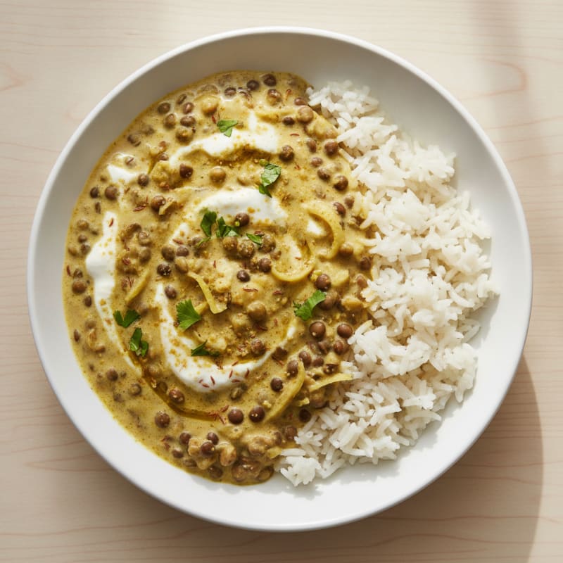 Coconut Lentil Curry with Fragrant Basmati