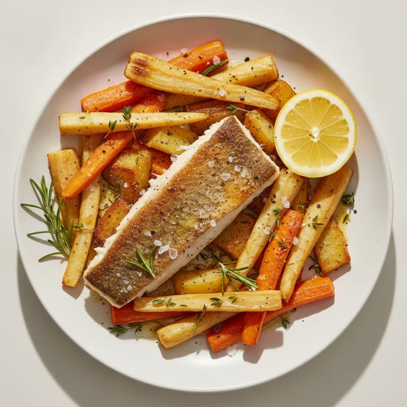 Herb-Roasted Pike with Root Vegetables