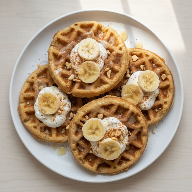 Peanut Butter Banana Protein Waffles