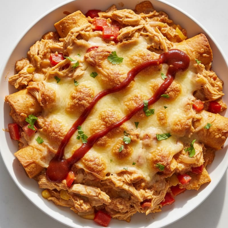 Creamy Chicken Enchilada Bake