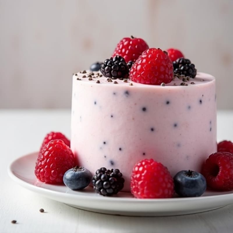 Greek Yogurt Protein Mousse with Mixed Berries