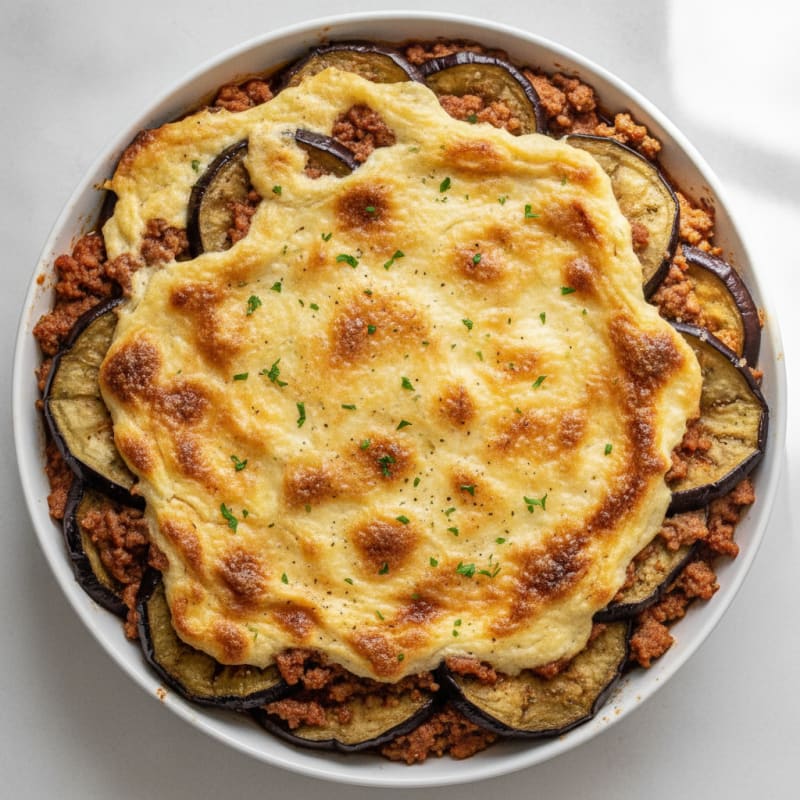 Lamb and Eggplant Moussaka Bake