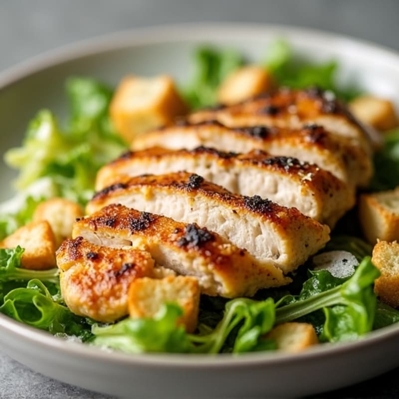 Grilled Chicken with Crispy Romaine Caesar Salad