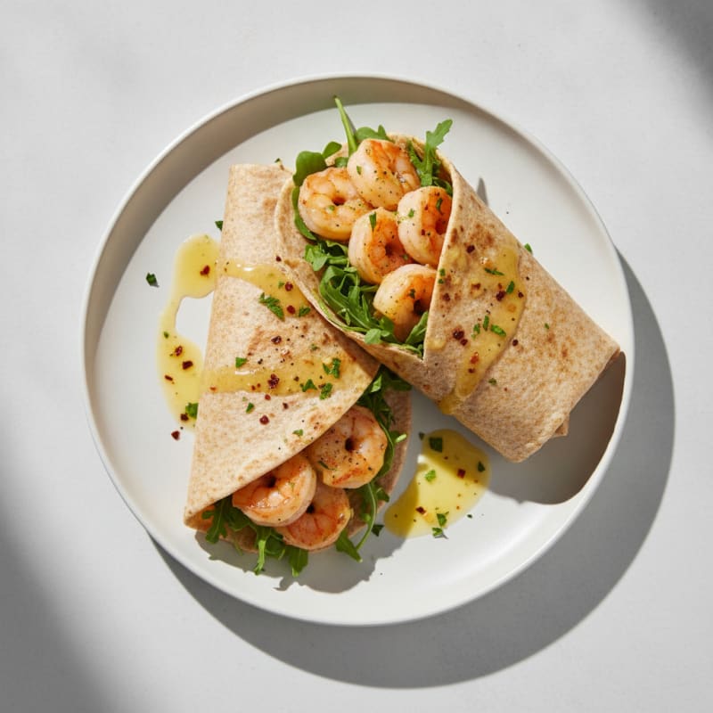 Garlic Butter Shrimp Scampi Wrap