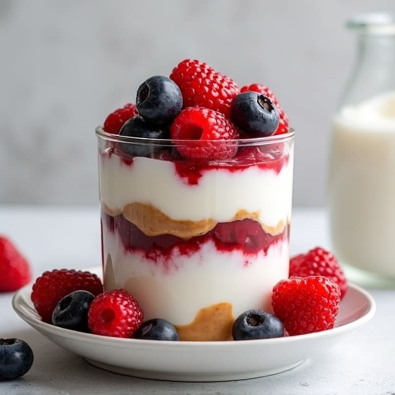 Greek Yogurt Parfait with Mixed Berries and Almond Butter