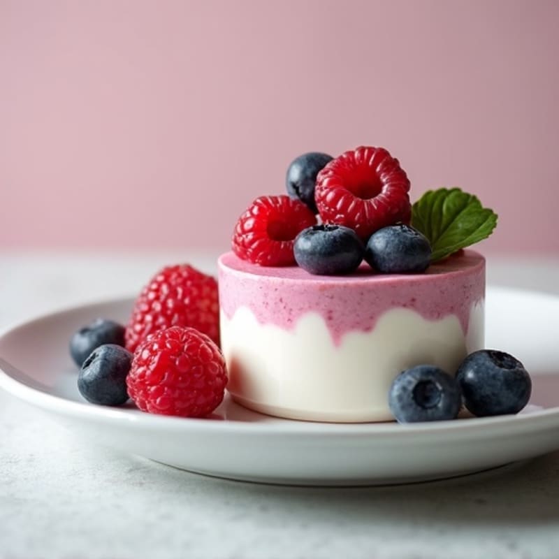 Greek Yogurt Protein Mousse with Mixed Berries