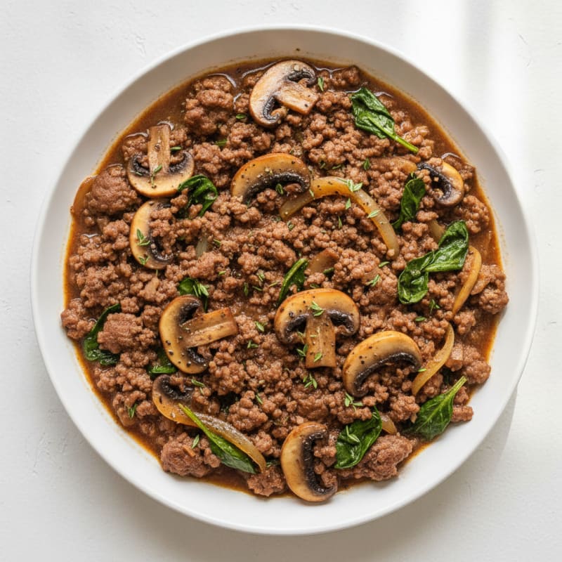 Savory Ground Beef and Mushroom Skillet