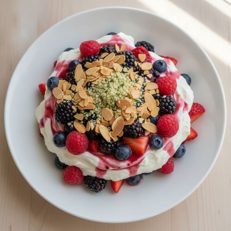 Greek Yogurt Protein Parfait with Mixed Berries