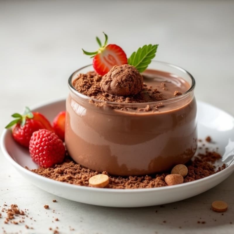 Silky Chocolate Protein Pudding with Almond Butter