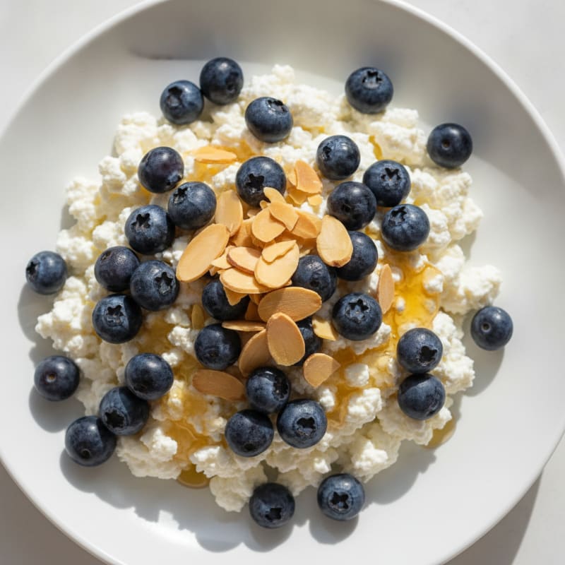 Cottage Cheese Berry Bowl with Almonds