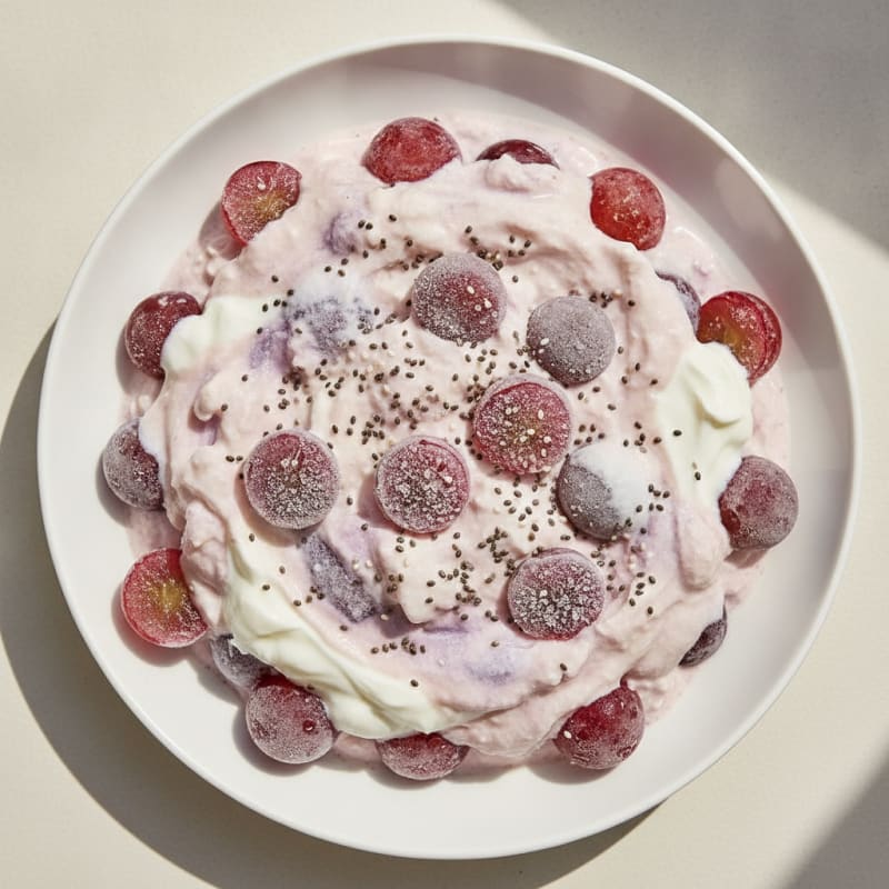 Creamy Protein Shake with Yogurt and Frozen Grapes