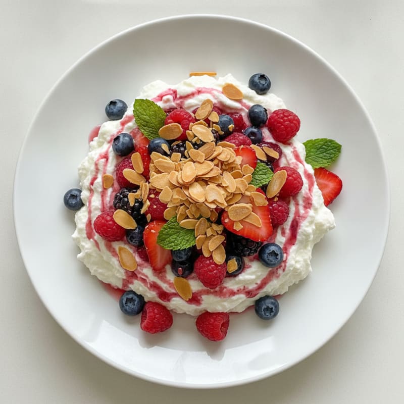 Creamy Greek Yogurt Protein Mousse with Mixed Berries