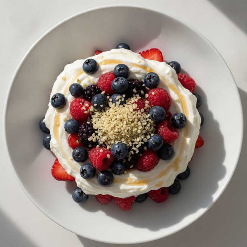 Greek Yogurt Protein Parfait with Mixed Berries